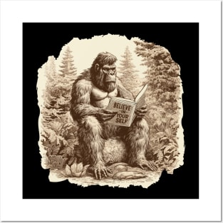 Bigfoot - Believe in Yourself Motivational Book Lover Posters and Art